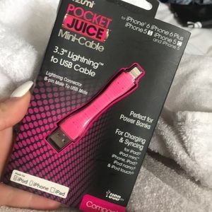 Mini cable cord for iPhones